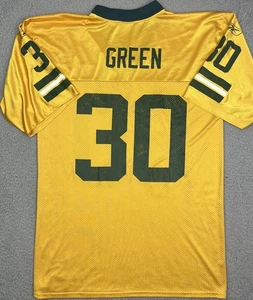 Vintage Green Bay Packers #30 NFL Authentic Ahman Green RARE Yellow Jersey Sz M - Picture 1 of 10