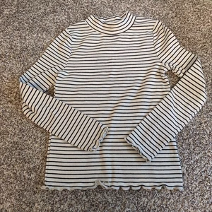 Cat & Jack Girls Long Sleeve Black/white Medium 8 Striped Long Sleeve Shirt - Picture 1 of 2
