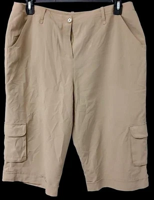 Larry Levine 16 Beige Multi Bolsillos Spandex Bolsillos Elásticos Carga Pantalones Cortos Foto 1 de 4