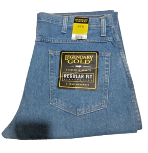 Legendary Gold / Wrangler Regular Fit Heavyweight 35 x 30 Blue Jeans NEU mit Etikett - Bild 1 von 1