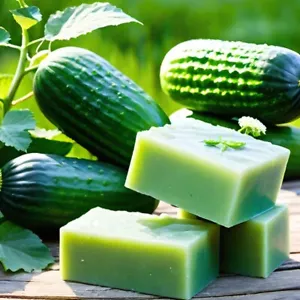 Cucumber Handmade Organic Soap Bar Natural Oil Wonderful Scent Premium Body - Picture 1 of 11