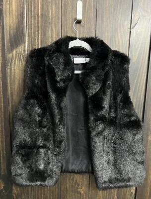 Worthington Black Faux Fur Vest-Size:Large-Sleeveless - Image 1 of 4