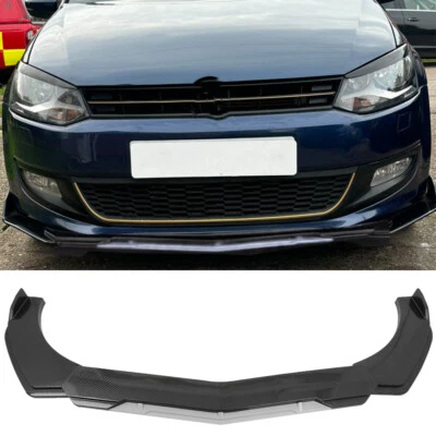 Kit de alerón divisor de labios de parachoques delantero blanco + carbono para VW Polo MK5 MK6 MK7 Foto 1 de 4