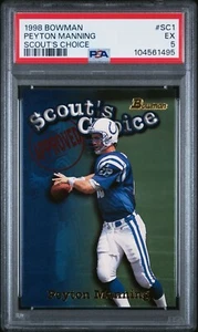 Bowman Football 1998 Peyton Manning Colts Rookie RC Scout's Choice NFL PSA 5 - Picture 1 of 3