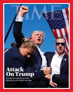 2024 ATTACK ON DONALD TRUMP SHOT BUTLER TIME MAGAZINE COVER PHOTO 8X10 REPRINT - Picture 1 of 8