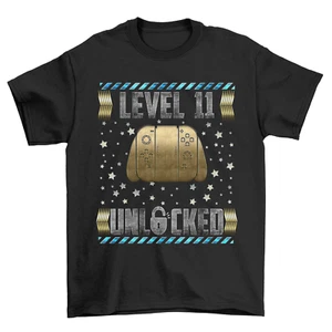 Kids 11th Birthday Gaming T-Shirt Level 11 Unlocked Gamer 11 Years Old Gift Top - Picture 1 of 4