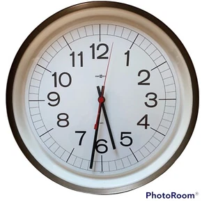 Howard Miller Schoolhouse Factory Clock Metal 3.5”Brown Casing 13.5x13.5x3.5” - Picture 1 of 6