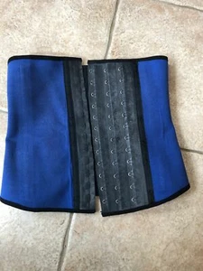 Ann Michell Women's Sport latex Girdle Blue & Black Waist Training Corset Size S - Picture 1 of 7