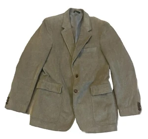 True Vintage Mens Sport Coat 40L Corduroy Tan Jacket Blazer Wood Buttons Western - Picture 1 of 9