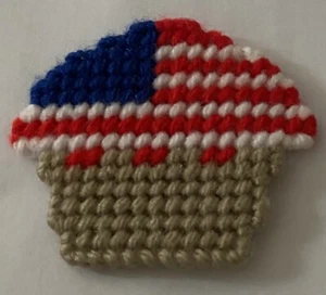 Kunststoff Leinwand Magnet "Patriotischer Cupcake" Kostenloser Versand NEU - Bild 1 von 2