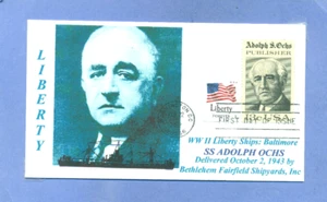 ADOLPH OCHS Ship named for New York Times Publisher, # 1700 F Day flag stamp - Picture 1 of 1