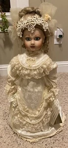 Franklin Heirloom 23" Porcelain BRIDE Doll   Blue Eyes Excellent! - Picture 1 of 24