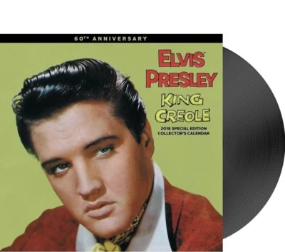 Calendario de pared de coleccionista ELVIS PRESLEY KING CRIOLLO/2018 edición especial Foto 1 de 3
