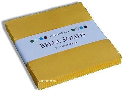 Bella Solids Yellow Moda Charm Pack 42 5 inch 100% Cotton Precut Quilt Squares - Image 1 of 2