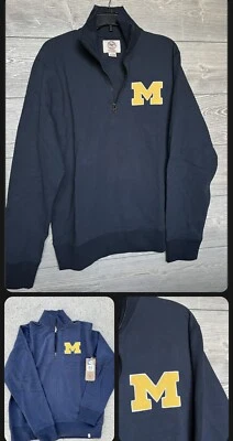 Suéter grande de $85 Michigan Wolverines 47 marca 1/4 cremallera descolorida usado en Foto 1 de 4