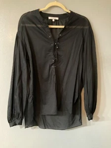 Dorothee Schumacher Black lace up light cotton top size 3 - Picture 1 of 4