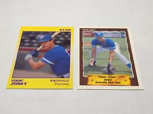 2 Mint EDDIE ZOSKY Knoxville Blue Jays Minor League Cards! Whitier, California - Picture 1 of 3