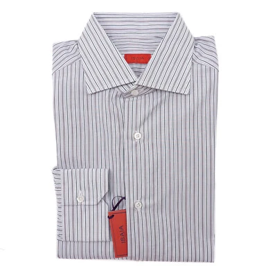 Camisa de Vestir Isaia Ajuste Moderno 'Mezcla' Algodón Rayas 15.5 Cuello Extendido Foto 1 de 4