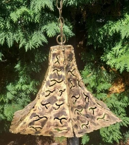 Mid Century Brutalist Feldman Lighting Tom Greene Hanging Chandelier Cut Brass - Picture 1 of 11