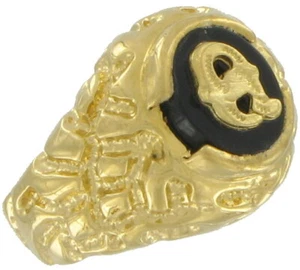 Black Onyx Initial "Q" Signet Gold Tone Mens Ring USA Made Sz 9 - Picture 1 of 3