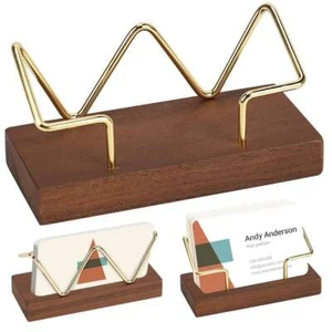 Portatarjetas de visita de madera para soporte de exhibición de escritorio tarjeta de visita de escritorio - Imagen 1 de 11