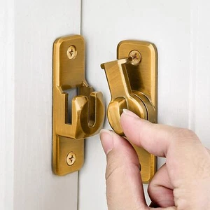 Brass Enhanced Security Flip Latch Lock Heavy Duty 90/180 Degree Barn Gate - Picture 1 of 7