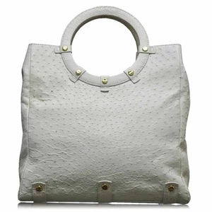VBH Jumbo Handtasche Straußenleder cremeweiß - Bild 1 von 8
