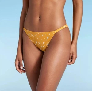 Women's Bikini Hipster Bottom Kona Sol Yellow Dot Print Size Small (4-6)) - Picture 1 of 5