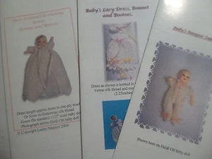 Knitting Patterns for 1:12 scale dollhouse baby doll (fits 2 inch doll) - SET 3 - Picture 1 of 6