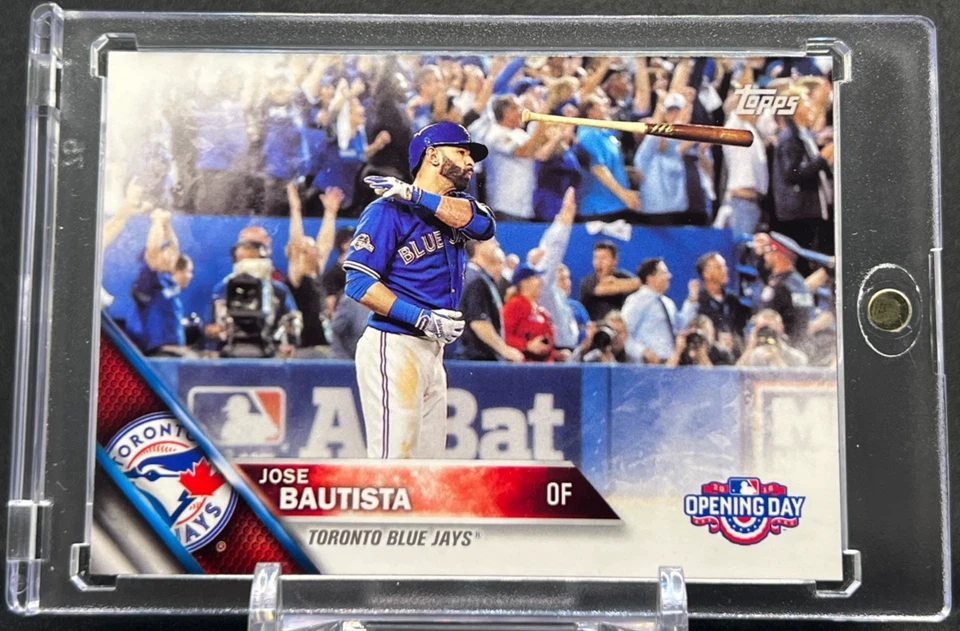 Jose Bautista Mint 2016 Topps Opening Day Iconic Bat Flip Card Blue Jays #OD-187 Foto 1 de 4