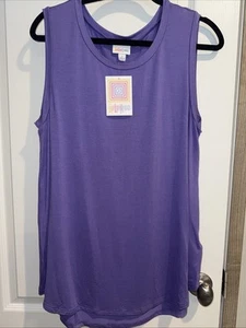 WOMENS TANK TOP TUNIC SHIRT LULAROE COCOA SPANDEX-PURPLE SIZE LARGE Oversize NWT - Picture 1 of 4