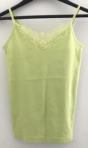 100% Cotton Women's Floral Lace-Trim Camisole. Size S/M - Picture 1 of 4