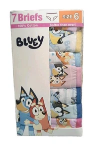 BLUEY 7 Pair ALL Cotton Brief Underwear Handcraft Girls Size 6 NEW IN PKG  - Picture 1 of 11