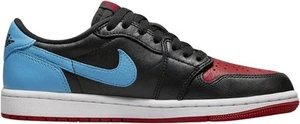 Air Jordan 1 Retro Low OG da donna - nero/DK blu cipria - rosso palestra (taglia 6) - Foto 1 di 5