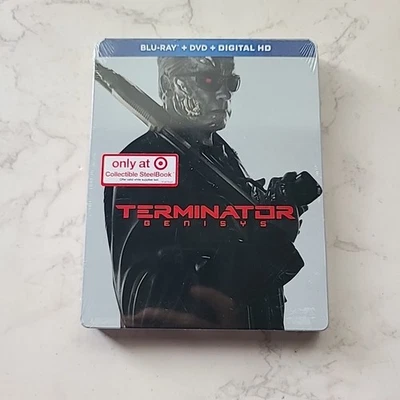 TERMINATOR GENISYS  SCHWARZENEGGER TARGET STEELBOOK NEW BLURAY, DVD, Digital '15 - Image 1 of 4