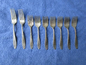9pc Lady Doris Silver Plate Dinner Forks & Salad Forks 117-18C - Picture 1 of 8