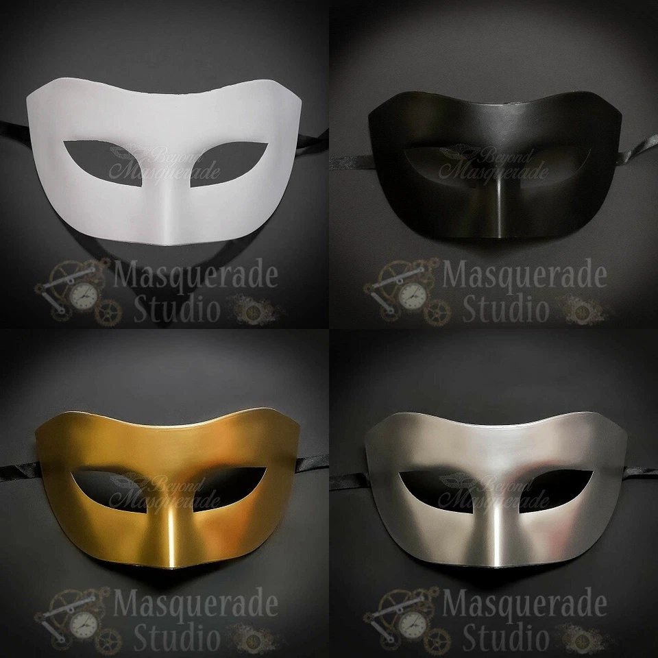 Mens Eye Mask Phantom of the Opera Venetian Minimalist Classic Masquerade Mask - Image 1 of 1