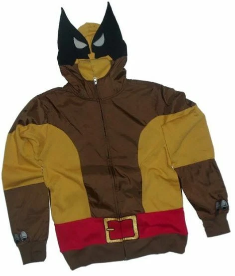 Adult Men's Marvel Comics X-Men Wolf Wolverine Brown Costume Hoodie Sweatshirt - Image 1 of 1
