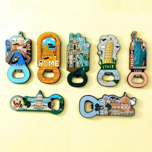Italy USA Fridge Magnets Beer Bottle Openers Refrigerator Sticker Home Souvenirs - Picture 1 of 12