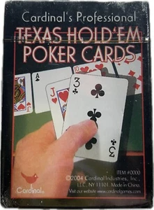 Cardinal's Professional Texas Hold 'em Poker Playing Cards NEW Sealed 2004 Retro - Picture 1 of 6