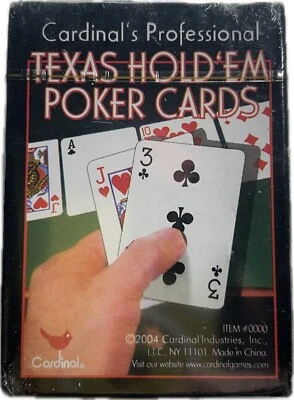 Cardinal's Professional Texas Hold 'em Poker Playing Cards NEW Sealed 2004 Retro - Image 1 of 4
