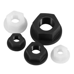 Nylon Hex Flansch Muttern Kunststoff Hexagon Washer Mutter M3 M4 M5 M6 M8 M10M12 - Bild 1 von 12
