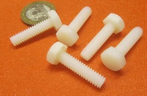 Cap Screw Bolt, Nylon, Natural 1/4"-20 x 1.00" Length, 100 pc - Picture 1 of 15