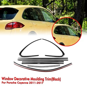 Window Moulding Seal Belt Strip Trims For Porsche Cayenne 11-17 Gloss Black - Picture 1 of 24