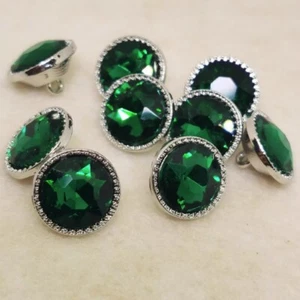 10Pcs 15mm DIY Glass Crystal Rhinestone Buttons with Shank Sewing Clothes Decor - Picture 1 of 21