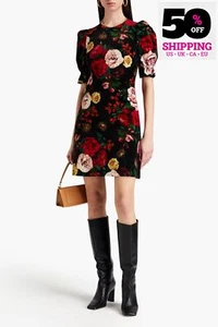 RRP€1600 DOLCE & GABBANA Mini Dress IT36 US0 UK4 XXS Rose Print Made in Italy - Picture 1 of 7