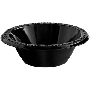 5oz Black Disposable Plastic Dessert Bowls Premium - Picture 1 of 2