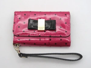VICTORIA'S SECRET Credit Card Wallet Clutch Wristlet iPhone 5 Case Pink Black - Picture 1 of 12