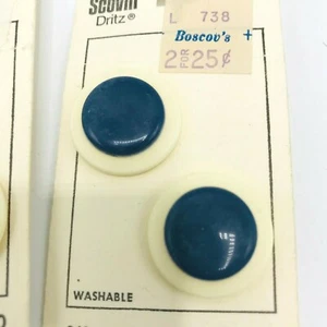 Suéteres Vintage 7 Scovill Dritz Turquesa Azul Marino Botones Retro Celuloide? - Imagen 1 de 4