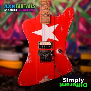 AXN GUITARS [ CUSTOM ORDER THIS ART ] SuperStar with White Star Guitar - Picture 1 of 24
